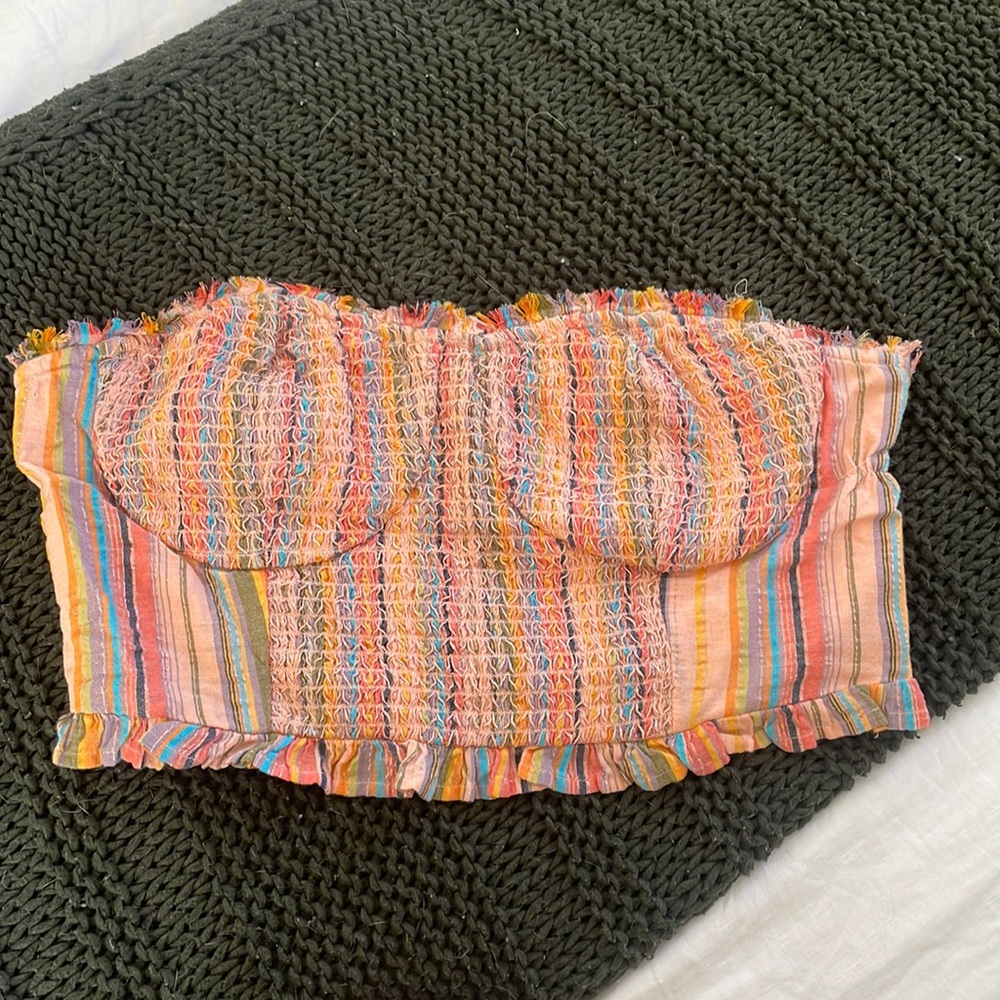 colorful tube top shirt